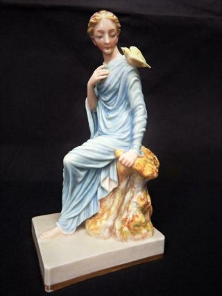 Antique Royal Worcester England James Hadley Classical Lady Figure 1870 