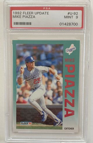 1992 Fleer Update Mike Piazza Los Angeles Dodgers 92 Baseball Card Psa 9