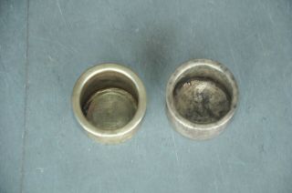 2 Pc Old Brass Small Handcrafted Inlay Engraved Fine Quality Holy Water Pots 2