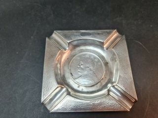 Antique Chinese Solid Silver 90 Ashtray Chinese Emperor Yuan Shikai Coin 60g