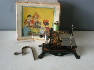 Awesome Antique German Casige Childs Sewing Machine Black Nmib Ms29