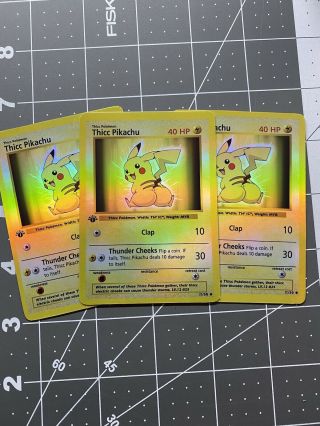 First Edition Holo Shadowless Thicc Pikachu Pokemon Card