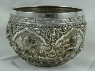 Stunning Burmese Silver Bowl,  C1880,  177gm