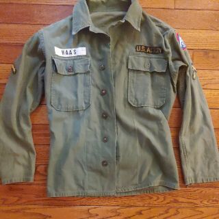 Vintage Us Army Green Long Sleeve Shirt Large