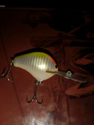 Vintage Bagley Diving B 1 Lure Unmarked Lip All Brass In Awesome Neon Color