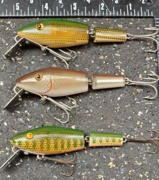 L&s Fishing Lures 30m22 - 30m27 - Old Vintage 3531 W/opaque Eyes From The 1940s