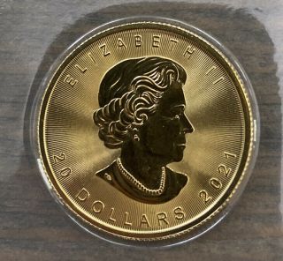 2021 Canada Gold Maple Leaf - 1/2 Oz - $20 - Bu -.  9999 Fine