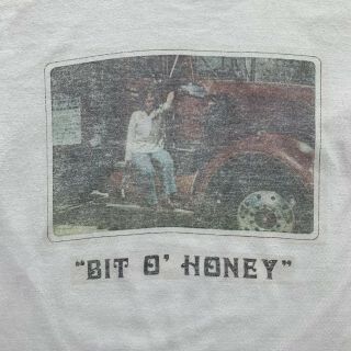 Vintage Trucker Shirt Small White Ringer Bit O Honey Truckers Only America Biker 3