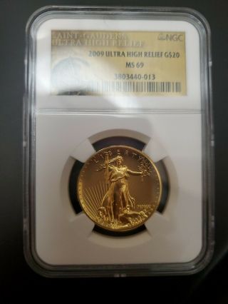 2009 Ultra High Relief $20 Gold Double Eagle Ngc Ms69 St Gaudens Label 1 - Oz Gold