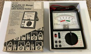 Vintage Sears Portable 41 - Range Multimeter 5205 W/ Instructions