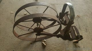 Vintage Planet Jr Double Wheel Cultivator W/ Handle Brackets