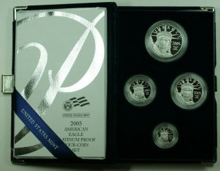2005 American Eagle Platinum Proof 4 Coin Set W/