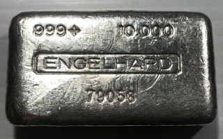 Rare - 10 Oz Engelhard 3rd Series Silver.  999 Bar S/n 79058