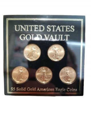 2007 United States Gold Vault $5 Solid Gold,  5 American Eagle Coin Set