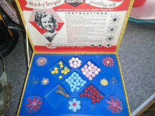 Vintage Shirley Temple Movie Character Snap On Jewelry Set