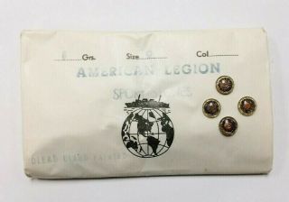 144pcs Vintage American Legion Glass 9mm.  Round Cabochon Cameos - Full Pack B334