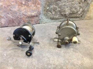 2 Old Antique Vintage " Mini " Fishing Reels (1) Midget & (1) Unknown Collectible