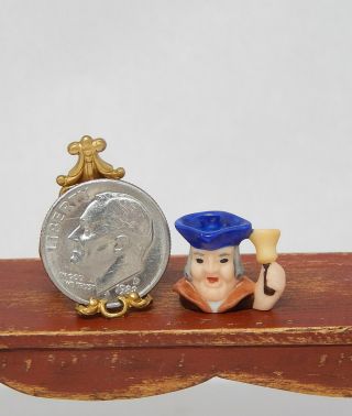 Vintage Carol Pongracic Town Crier Toby Mug Artisan Dollhouse Miniature 1:12 2