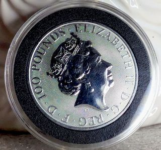 2019 PLATINUM GREAT BRITAIN 100 POUNDS QUEEN ' S BEASTS BULL COIN 2
