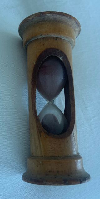 Antique Wooden Ship Sand Hourglass Maritime Glass Sand Timer Clock 4 In
