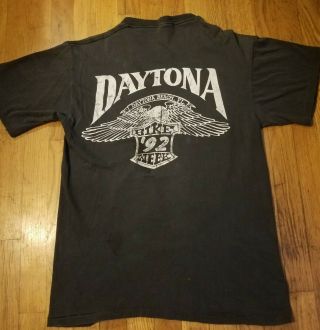 Vintage 1992 Daytona Bike Week T Shirt 92 Tee Sz M Florida USA Harley Davidson 3