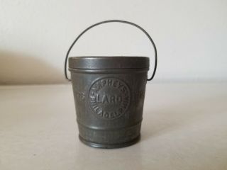 Antique Napheys Lard Advertising Salesman Sample Tin Bucket 1876 Philadelphia