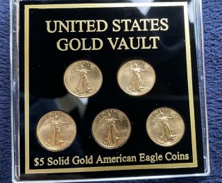 2005 United States Gold Vault $5 Solid Gold Proof American Eagle Coins - Set Of 5