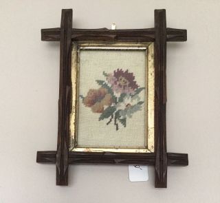 Floral Embroidery Art With Frame - From Priscilla Presley Estate