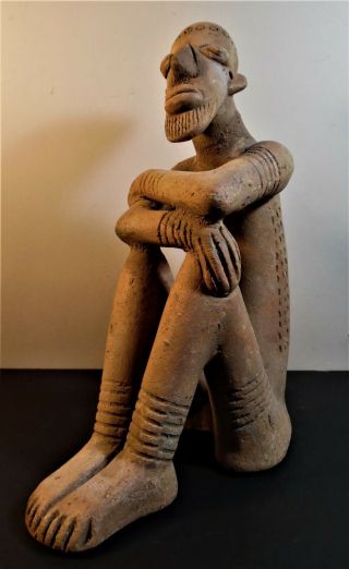 Wonderful West African Mali Niger Delta Ancient Djenne Terra Cotta Figure Seated