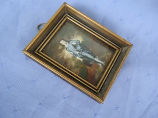 Vintage Domed Convex Glass Picture Photo Frame The Blue Boy Thomas Gainsborough
