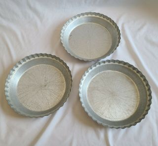 Pie Pans Set Of 3 Vintage Wear - Ever Fluted Aluminum Tin Pie Plates