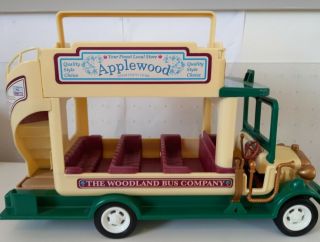 Sylvanian Families Woodland Applewood Vintage Bus Vehicle Double Decker Calico