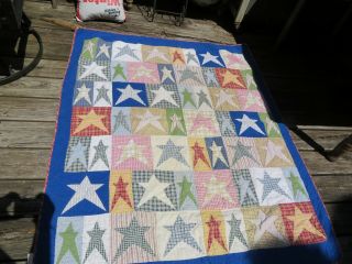 Vintage Primtive Star Quilt By At Home America 48 " By 76 "