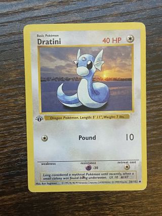 First Edition Dratini Shadowless 26/102 - Uncommon