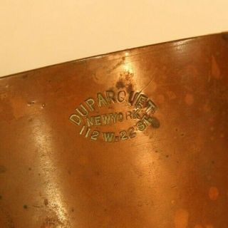 2 Duparquet Huot & Moneuse Antique Copper Pots D.  H.  & M.  Co NY Hand Hammered NYC 3