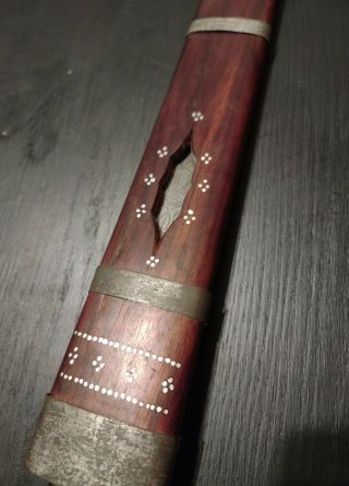 Antique Ceremonial Dagger Knife Water Buffalo Horn handle and Sheath - burmesee 3