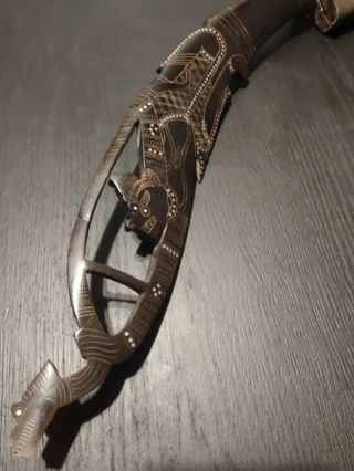Antique Ceremonial Dagger Knife Water Buffalo Horn handle and Sheath - burmesee 4