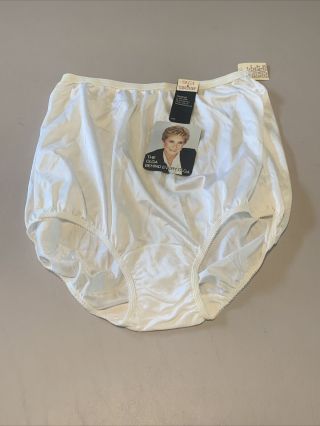 Vtg Olga Panties Beige Nylon Granny Hi - Cut Panty Briefs Style 891 Size 5