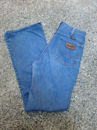 Vintage Wrangler Jeans Made In Usa 935 Den,  “no Fault” Boot Cut 70’s 31 X 32