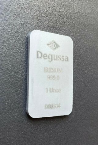 1 Oz Iridium Bullion Bar By Degussa 999.  0 - D00514