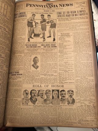 Antique Hardbound Pennsylvania Railroad Newspapers 1922 - 23 Nw Reg.  Mi Il In Oh