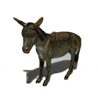 Antique Vienna Austrian Bronze Donkey Pen Nib Wipe Cold Painted 19th Century