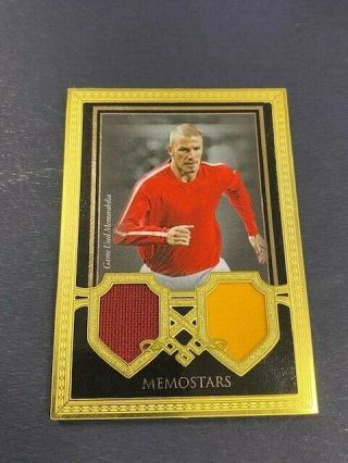 2018 Futera Unique David Beckham Memostars Gold Framed Dual Jersey Card 1/29 1/1