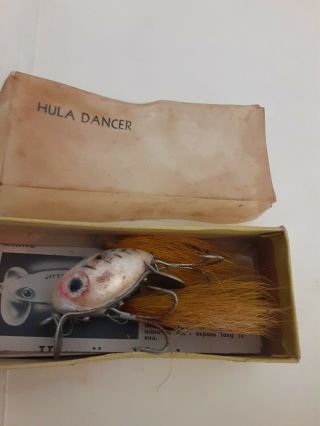 Vintage Fred Arbogast Hula Dancer With Box And Insert 5/8 Oz.