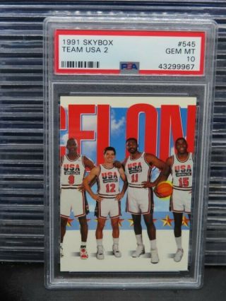 1991 - 92 Skybox Team Usa 2 Michael Jordan Stockton Malone 545 Psa 10 P308