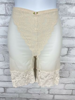 Vintage Olga Nude Sheer Lace Panel Leg Panty Panties Girdle Shaper Xl 42060