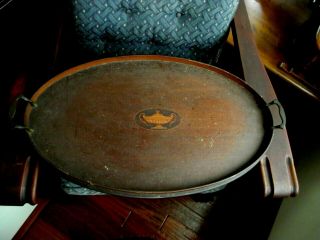 Antique Manning Bowman Mahogany Serving Tray Middletown Conn.