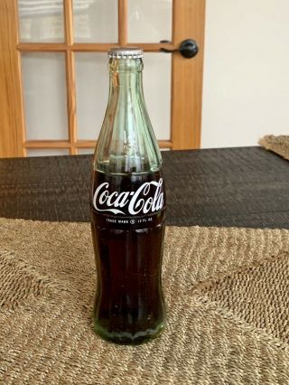Antique 1959 1960 Coke Coca Cola Green Glass Bottle Full Cocacola