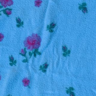 Vintage Chatham Acrylic Blanket Shabby Chic Pink Roses Satin Trim 68” X 82” 2
