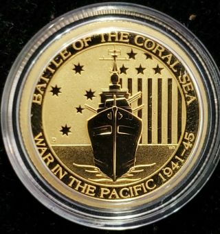 2014 Australia 1/4 Oz.  Gold War In The Pacific Battle Of The Coral Sea $25 Proof